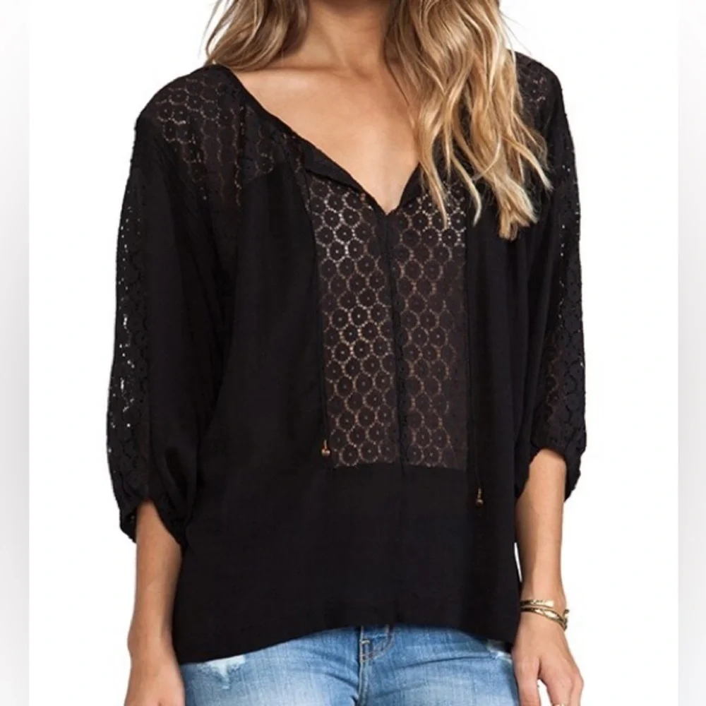 FREE PEOPLE Moon River Easy Top Women’s Black Size Medium